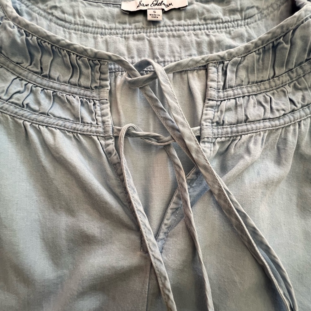 Sam Edelman Excellent Condition Tabitha Tie Keyhole Flutter Sleeve Top Size S - Picture 6 of 9